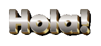 the word hola is written in silver and gold