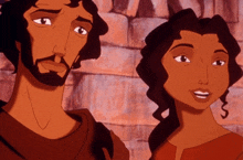 a man and a woman standing next to each other in a cartoon