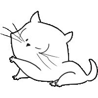 a black and white drawing of a cat scratching its face