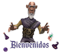 a sticker of a man with the words bienvenidos written below him