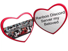 a heart shaped mirror with the words ranboo discord server my beloved on it