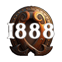 a logo for the year 1888 with a horseshoe in the middle