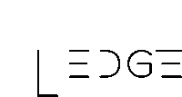 a black and white logo for ledge with a white background