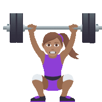 an illustration of a woman squatting while holding a barbell over her head