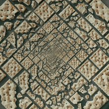 a kaleidoscope of crackers with holes in them