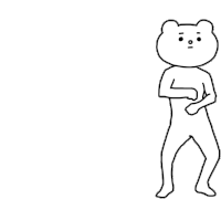 a black and white drawing of a bear standing with its arms crossed .