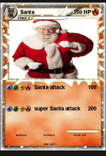 a pokemon card that says santa stage 2