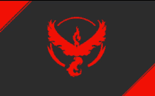 a red bird with a flame on its head on a black background