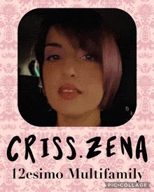 a picture of a woman with the name criss zena on it