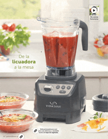 a vida sana blender is sitting on a table