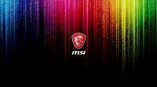 the msi logo is on a colorful background