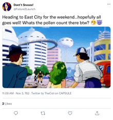 a tweet by thecoli on capsule shows a scene from dragon ball