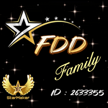 a logo for the fdd family with a star maker logo