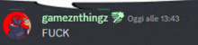 a blurred image of a person 's face with the words gameznthingz and fuck