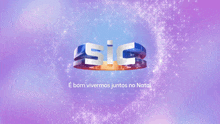 a purple background with a blue and white logo for sic