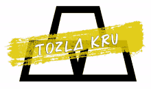 a logo for tozla kru with a yellow stripe