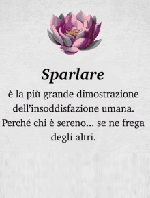 a poster with a purple flower and the words sparlare on it