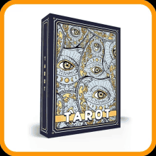 a book called tarot has a pattern of all seeing eyes