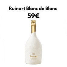 a bottle of ruinart blanc de blanc champagne for 59 cents