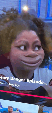 a close up of a person 's face with the words henry danger episode written on the bottom