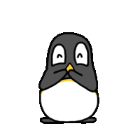 a cartoon of a penguin covering its face with its hands