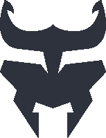 a silhouette of a bull 's head with horns and a lightning bolt