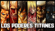 a poster showing the titans of attack on titan