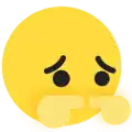 a yellow smiley face with a sad look on its face and a tear coming out of its mouth .