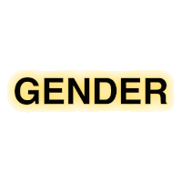 a white background with the word gender in black letters