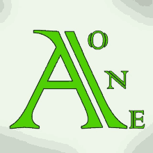 a green letter a with the letters o n and e next to it