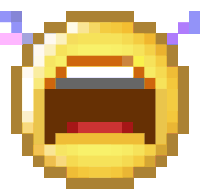 a pixel art drawing of a laughing face