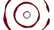 a red and white circle with a circle in the middle on a white background .