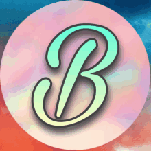 the letter b is in a circle with a blue sky in the background