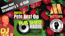 a poster for monday night strawberry soul club hosted by pete best