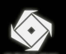 a white geometric shape with a square in the center