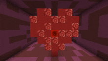 a heart shaped block in a minecraft game with a red center