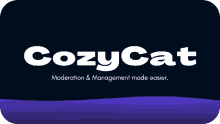 a cozycat logo with a purple background