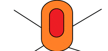 a drawing of a number 0 with a red circle in the middle