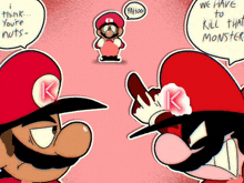 a cartoon of mario and luigi talking with a speech bubble that says yahoo