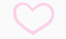 a pink heart drawn on a white background .