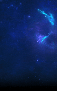 a dark blue background with a lot of stars and a blue glow