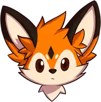 a cartoon drawing of a fox 's head with a diamond on its forehead