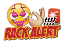 a sign that says rack alert with an emoji and a red light