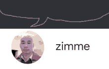 a picture of a man in a circle with the name zimmer below it