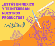 a drawing of a man holding a guitar with the words " estás en mexico y te interesan nuestros productos " below