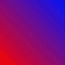 a red and blue gradient background with dots on it