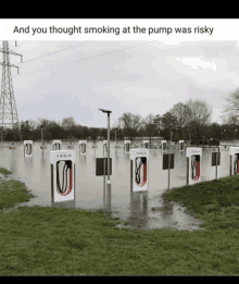 a lot of tesla charging stations are flooded