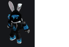 a person with bunny ears is wearing a black hoodie