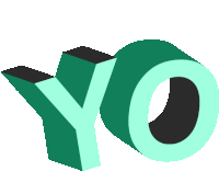 a 3d rendering of the word yo with a circle in the middle