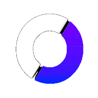 a white circle with a blue circle in the center